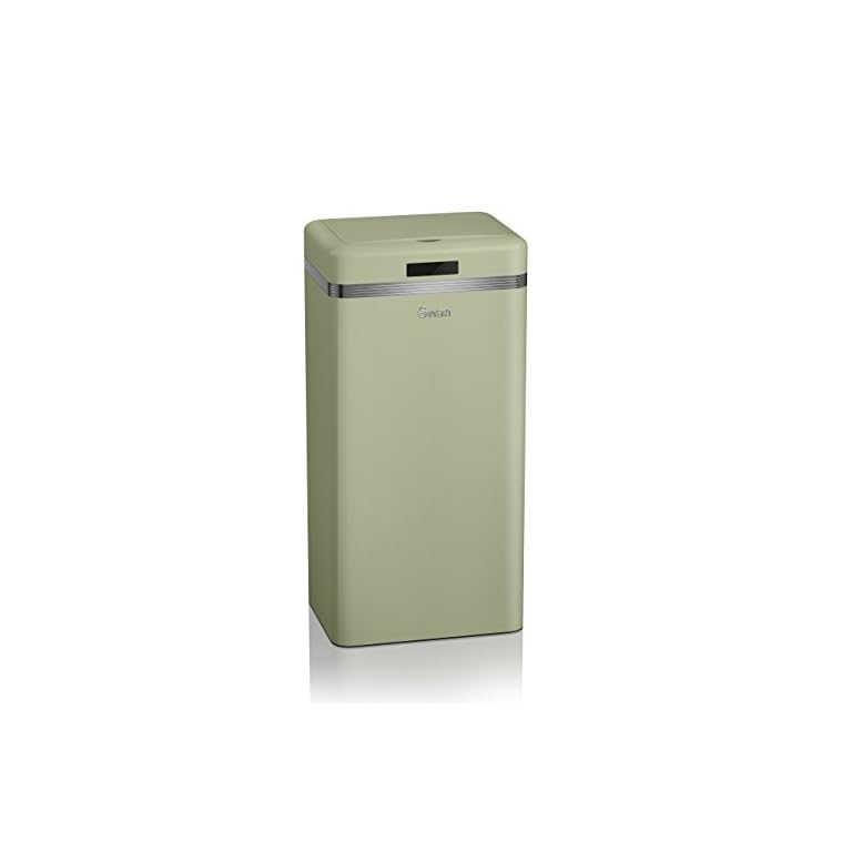 Swan Retro Kitchen Bin with Infrared Technology Green, 45 Litre