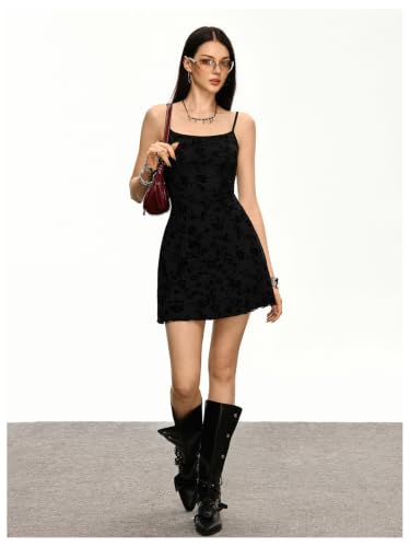 Image of Milumia Women's Summer Mini Dress 90s Boho A Line Mesh Short Dresses