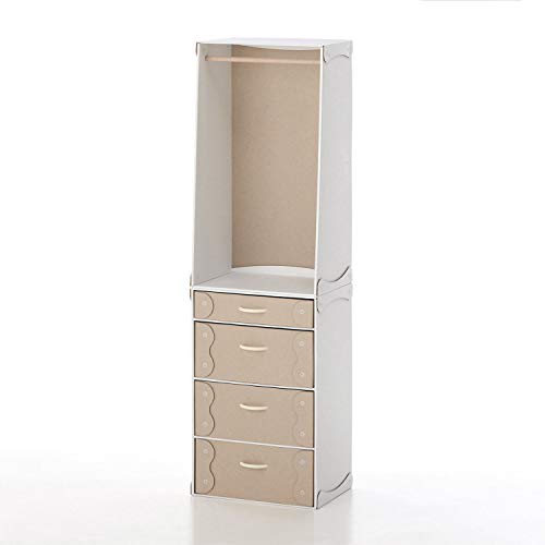 [ベルメゾン] 子ども用ワードローブ クラフト クラフトナチュラル ハンガーラック＆4段チェスト