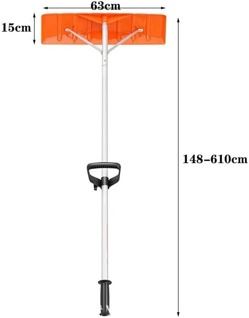 Telescoping Snow Roof Rake, Extendable Handle Aluminium Roof Snow Removal Tool, Roof Snow Rake for House Garage Leaves Debris