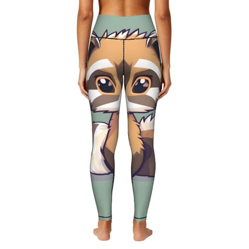 Leggings para correr con estampado de mapache y cintura alta 4