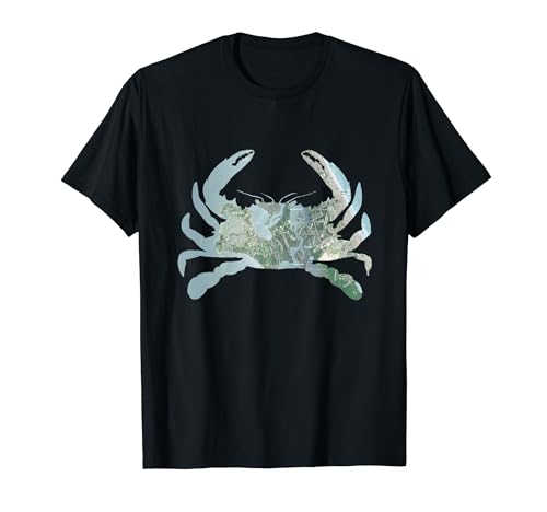 Colington NC Blue Crab Silhouette Mapa satelital Camiseta