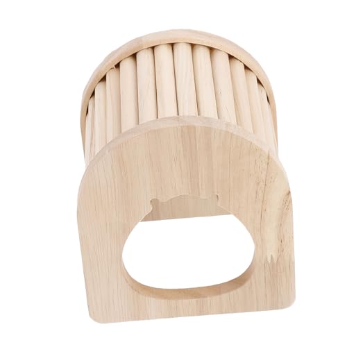 LOORGVEL 木製ハムスターハウス 耐久おもちゃ かじり木 ペット用巣 快適睡眠場所 ハムスター チンチラ用 隠れ家リビング設計