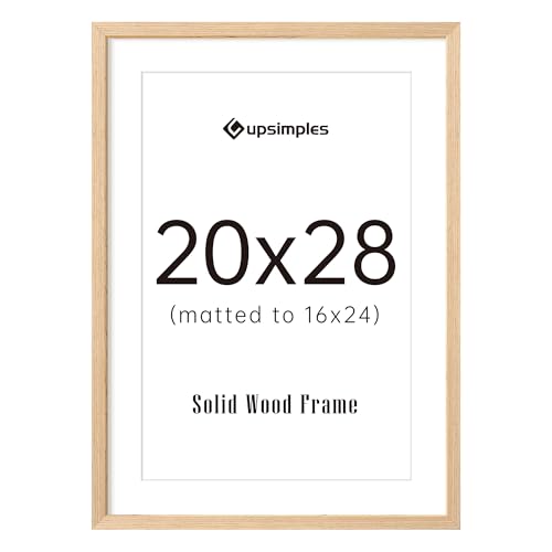 Image of upsimples 20x28 Picture Frame Solid Wooden, Nursery Decor, 1Pack Natural