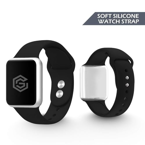 Image of GRIPP Soft Silicone Watch Strap for 40mm /41mm /42mm, Watch Series 11 /10 /9 /8 /7 /6 /5 /4 /3 /2 /1, SE 3 /2 /1, Slim, Lightweight, Adjustable (Watch Not Included) - Black