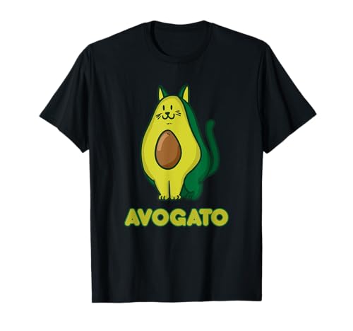 Avogato Avocado Cat Funny Vegan T-Shirt