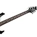 Electric guitar 24fret full size flame shape black guitars HSH pickup single tremolo phoenix body maple neck dot inlay gigbag strap in suitable all people practice music show party play(FR Black)