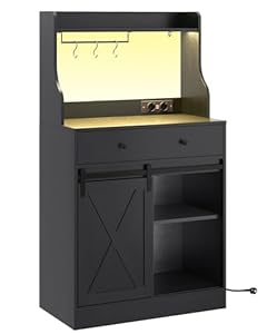 Kimenich CBG Küchenschrank Buffet mit LED Schwarz