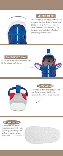 Baby Walking Shoes, Breathable Mesh, Hook and Loop Straps, Non-Slip Sole3