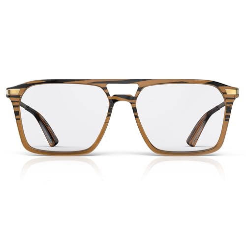 Goiteia 100% Orange Blue Light Blocking Glasses - Amber Tint Gaming Glasses for Better Sleep, Eye Strain Relief and Light Sensitivity, Clear - Daily Protection, M