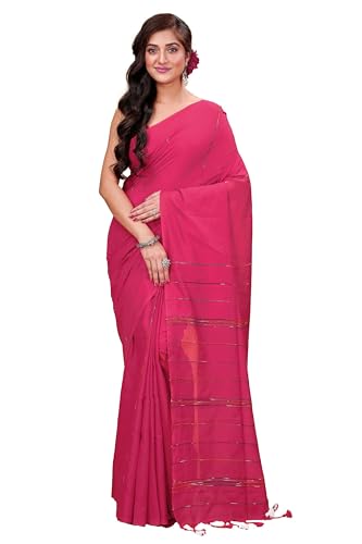 Image of Women's Traditional Bengal Handloom Soft Cotton Khesh Saree