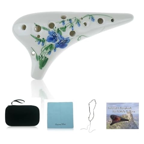 OcarinaWind Hand Painting 12 Hole Ocarina, Alto C Ocarina,Tenor C Ocarina,Hand Paiting Trumpet Creeper, Gift Idea Cover