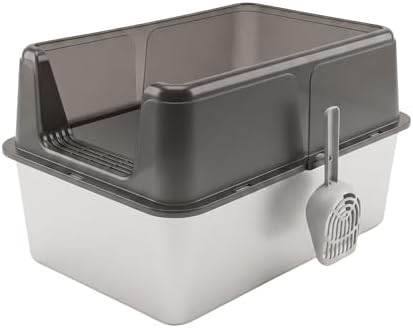 Caixa de Areia para Gatos Inox Grande Com Pá PETYC Antiodor com P...