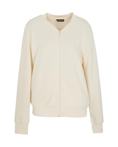 Emporio Armani WOMAN'S ICONIC TERRY OPEN SWEATSHIRT WHITE L