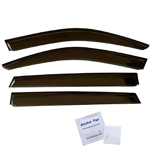 Olltoz Smoke Tinted Tape-On Side Window Visor Deflectors Rain Guards Compatible With Kia Sorento 2021 2022 2023 Lx S Ex Sx Prestige #TOP1