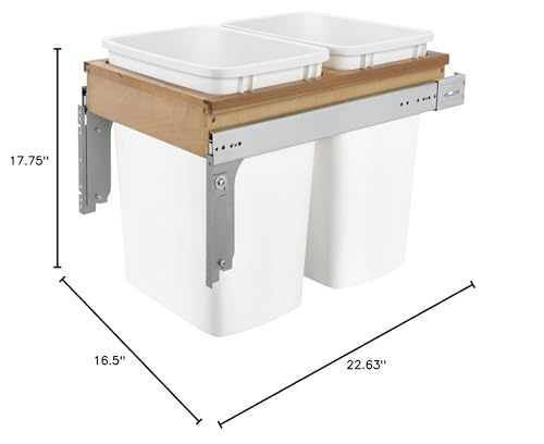 Contenedor doble extraíble madera para cocina 50 qt miniatura 2