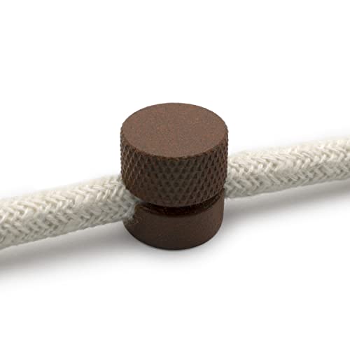 Amarcords - 4 Decentratori pressacavo in alluminio con regolazione cavo a vista per lampade e sospensioni - Corten