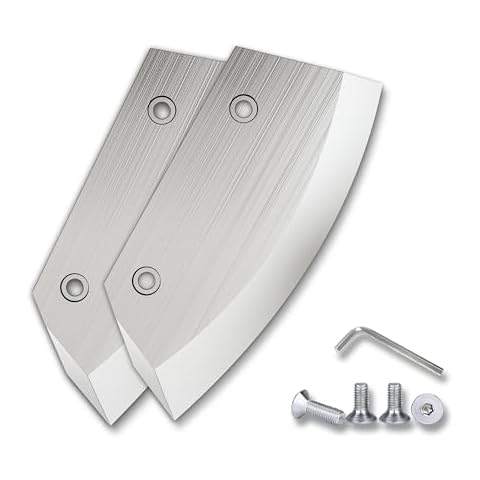 Longrun Universal Fit 8" High-Speed Steel Replacement Ice Auger Blades, Easy Installation - 2 Pieces Ice Auger Blades for Ice Auger Power Blades with 4 Screws and Screwdriver Cover