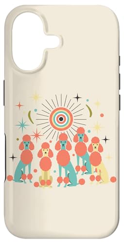 Poodle Pack Mid Century Modern Dog Atomic Starburst Case for iPhone 17