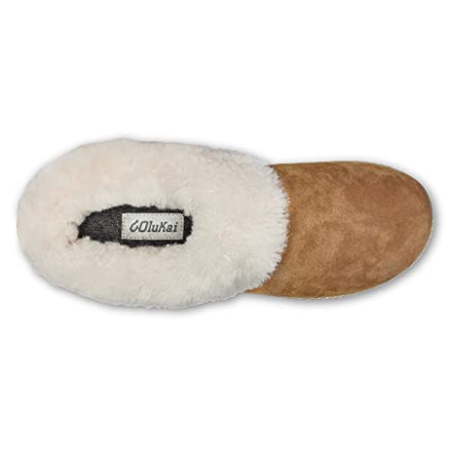 OLUKAI Ku'i Women's Slipper, Soft Full-Grain Leather & Wool Blend Footbed, Wet Grip Soles for Inside & Outside Wear, Cute & Comfortable Slip-On2