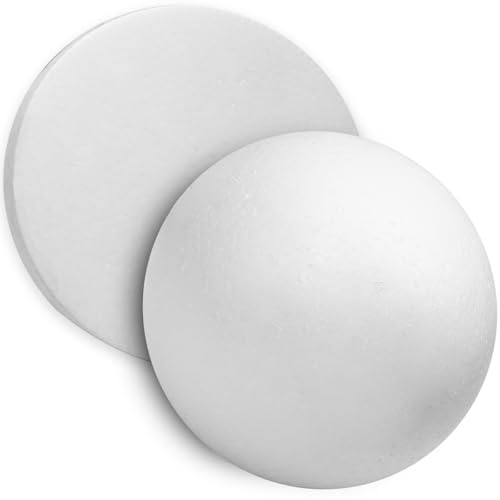 Opfiue 2PCS 6Inch Large Styrofoam Half Balls White Half Foam Balls Craft DIY Craft Giant Foam Balls Smooth Solid Round Balls for Home School Crafters