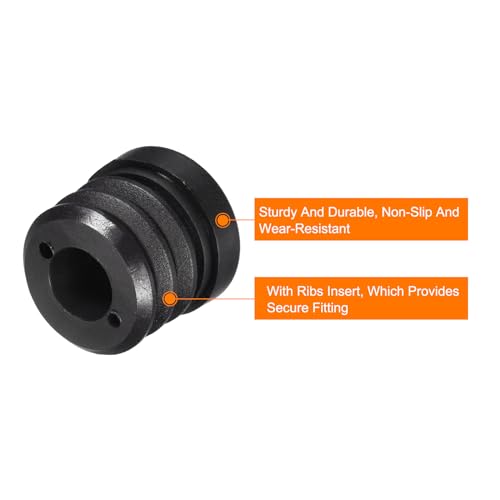 Image of uxcell 16Pcs Plastic Threaded Tube Inserts with M8 Thread, for 25mm /0.98 inch OD Round Tube, Adjustable Round Black Plastic Plug Caster Insert Chair End Caps Furniture Leg Plug