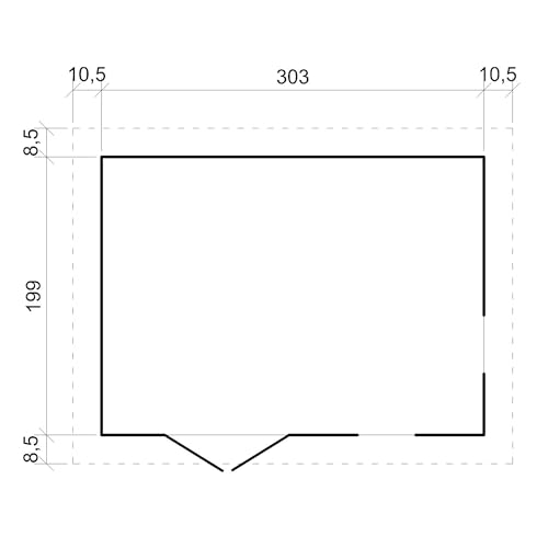 Timbela M334 Blockbohlen Gartenhaus aus Holz - Kiefer / Fichte Chalet- 318x220 cm