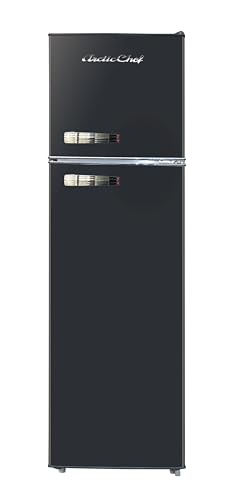 ARCTIC CHEF ACFR1055-BLACK, Retro 2 Door Apartment Size Refrigerator with