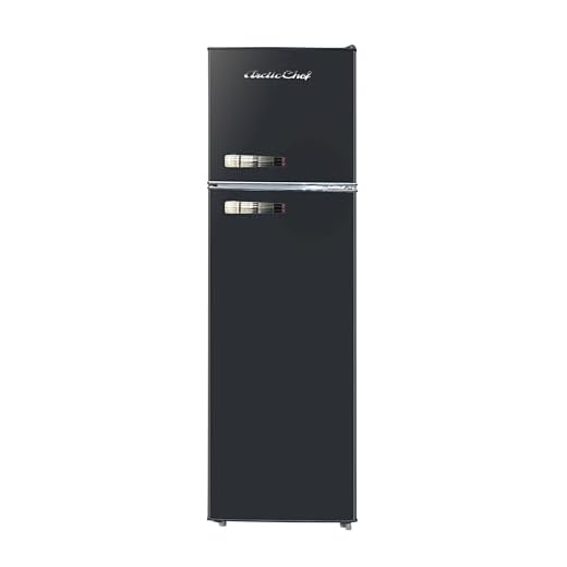 RCA RFR1055-BLACK, Retro 2 Door Apartment Size Refrigerator with Freezer, 10, Black, cu ft