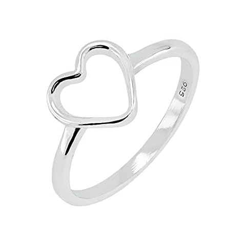 TISHAVI 925 Sterling Silver Simple Minimalist Heart Shape Plain Comfort Fit Ring Size 11 For Women, Gifts For Mom Wife Her Cover