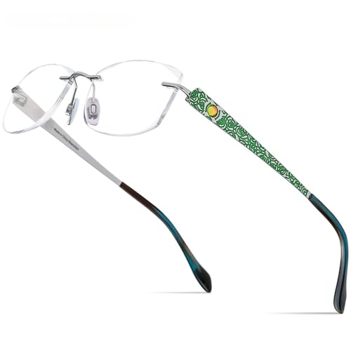 Monture de lunettes ultra légère titane femme avec verres facettés diamant