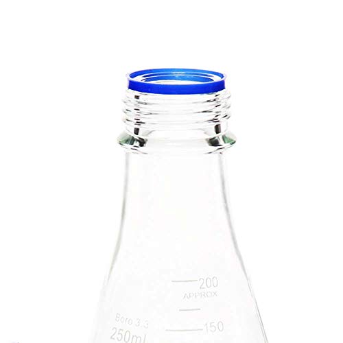 ULAB Scientific Erlenmeyer Flask with Blue Screw Cap, 17oz 500ml, 3.3 Borosilicate with Printed Graduation, Pack of 2, UEF1020 - Thumbnail 3