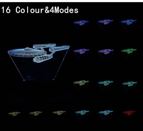 Lámpara de mesa 3D Ilusión LED 16 colores con control táctil USB miniatura 4