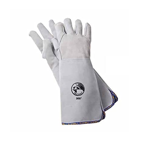 Guanto da Forno 5 Dita Polso da 25 cm Professionali in Pelle da 300°C