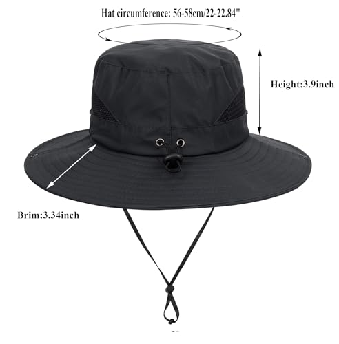 Image of Outdoor Mesh Sun Hat Wide Brim UV Sun Protection Boonie Hat Fishing Hiking Hat