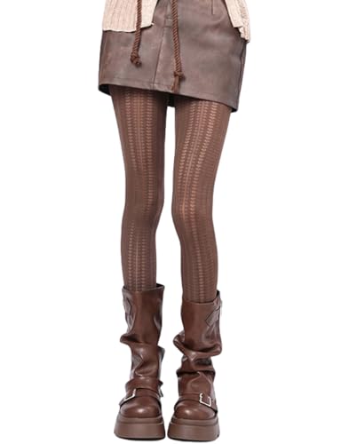 Image of Mrotrida Women's Heart Pattern Tights Elastic Jacquard Love Heart Pantyhose Stockings