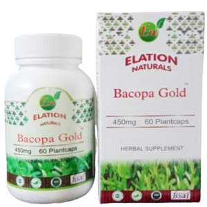 Elation Naturals bacopa monnieri ayurvedic brain booster.60 Plantcaps_450mg