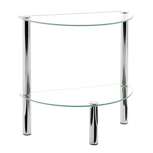 Haku Möbel 90241 Table Basse d'Appoint Tube d'Acier/Verre Trempé Chromé 45 x 22 x 47 cm, Argent