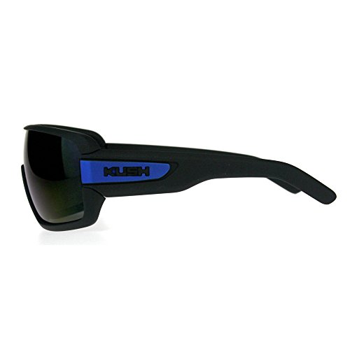 Mens Kush Robotic Shield Color Mirror Plastic Oversize Sunglasses3