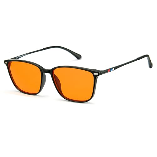 Image of Cyxus Orange Tinted Gaming Glasses, High-Intensity Nighttime Blue Light Blocker, TR90 Headset Friendly Computer Spectacles for Esports, Dark Room Viewing