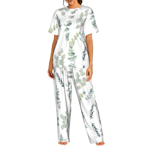 Ensemble pyjama femme eucalyptus pour des nuits douces et sereines