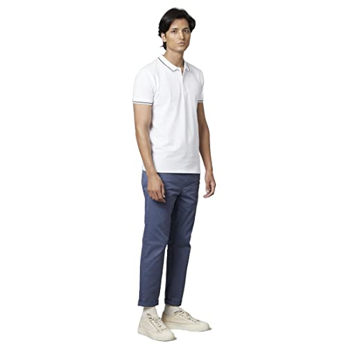 Image of Celio Solid Blue Cotton Chinos