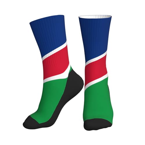 hhbiuuo Chaussettes fantaisie pour homme/femme, motif drapeau de la Namibie, chaussettes athlétiques respirantes anti-humidité, pour la course à pied