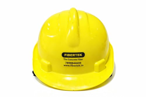 Image of FIBERTEK Safety Helmet for Construction Work | Industrial Hard Hat ISI Type | Yellow Protective Helmet for Engineers, Contractors & Site Workers | Lightweight Impact Resistant Head Protection Cap