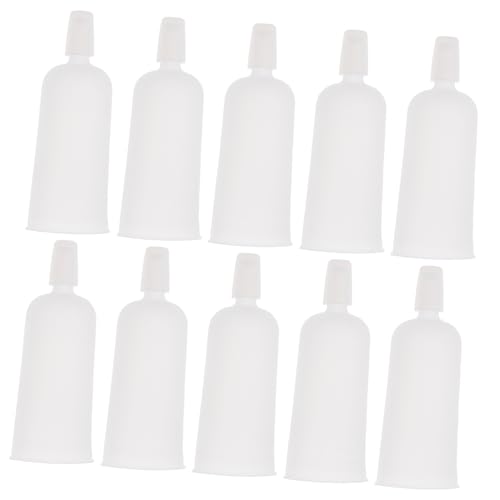 Gogogmee 10ml Mini Foundation Bottle Dropper Caps 50 Pack Small Squeeze Bottles for Travel Precision Liquid Dispenser Safe TPE Material Spillproof Funnel Head