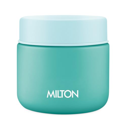 Image of MILTON Grab N Go 350 Thermosteel Vacuum Insulated Food Jar|Hot & Cold Thermal Flask,Double Walled|Leak Proof|Ideal for carrying Soup,Khichdi,Sweet Corn to Office,School & Travelling,350 ml,Aqua Green