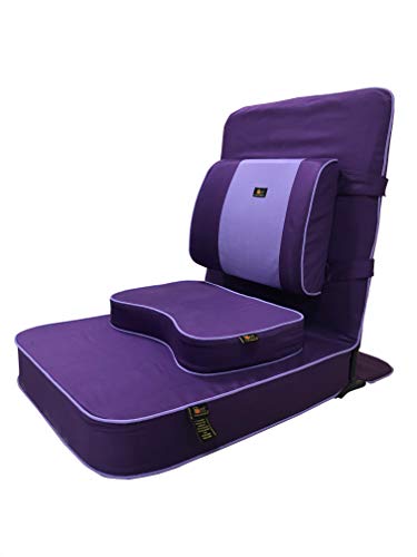 Friends of Meditation Extra Large Relaxing Meditation and Yoga Chair with Back Support and Meditation Block (Purple, Pack of 1)