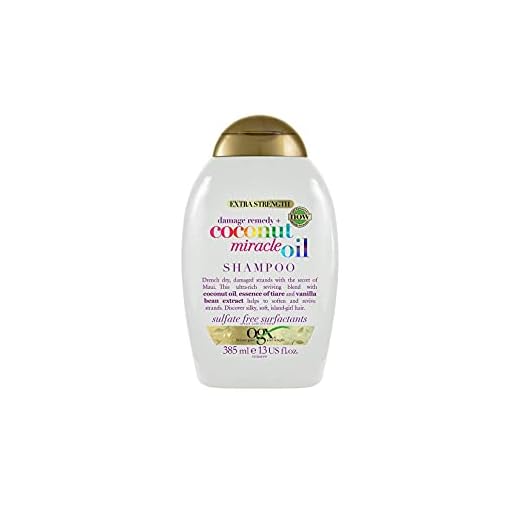 OGX Champú Reparador sin Sulfatos ni Parabenos para Pelo Dañado, Coconut Miracle Oil, 385 ml