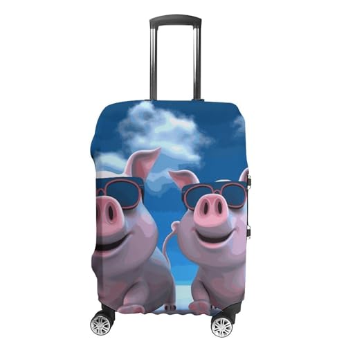 Carry on Luggage Cover Funny 3D Piggies Suitcase Covers for Luggages Tsa Approved Travel Luggage Sleeve Protector Elastic Suitcase Protector Anti-Scratch Washable Fits 19-30 Inch Case -L