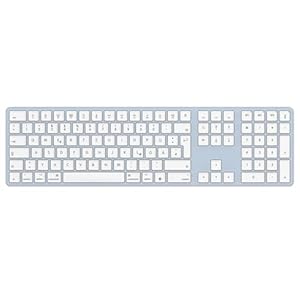 OMOTON Bluetooth-Tastatur Kabellose Tastatur und für Apple MacBook Pro/Air, iMac, iMac Pro, Mac mini, wiederaufladbare mit 3 Bluetooth Kanälen, QWERTZ DE-Layout，Blau